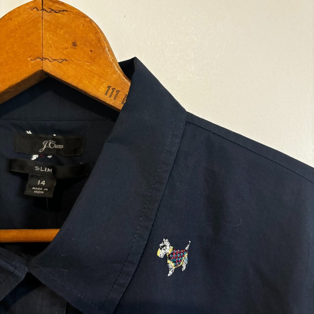 NWT J.CREW Embroidered Scotties Shirt